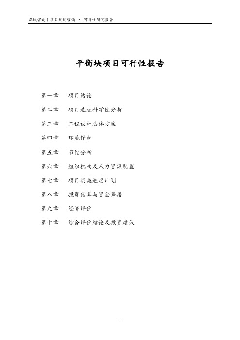 平衡块项目可行性报告