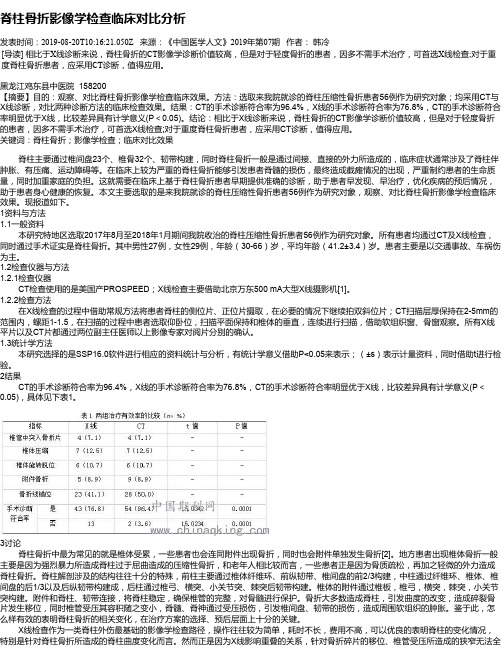 脊柱骨折影像学检查临床对比分析