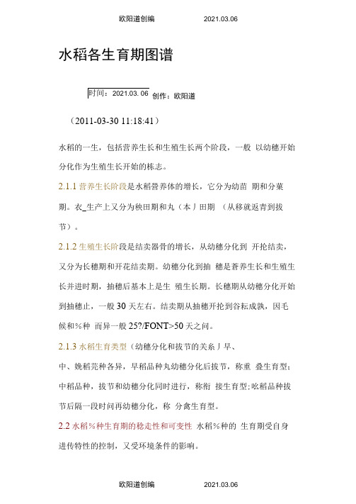水稻各生育期图谱之欧阳道创编