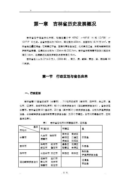 吉林省历史发展概况