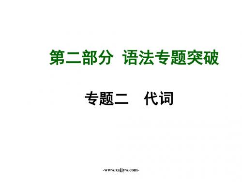 《中考面对面》2015年中考英语(山西,人教版)专题突破 专题二 代