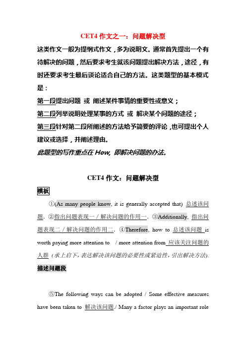 CET4作文-问题解决型