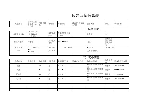 应急队伍信息表_录入空表