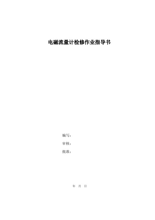电磁流量计检修作业指导书