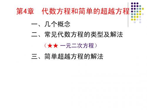在职工程硕士GCT 数学 第4章 代数方程和简单的超越方程