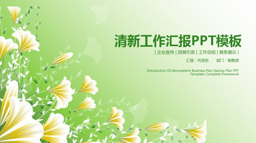 清新简约工作总结汇报通用动态ppt通用模板