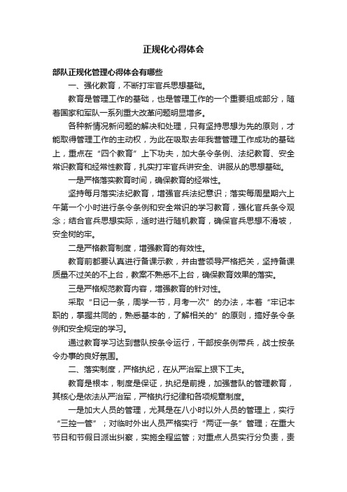 正规化心得体会