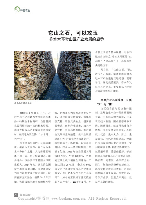 它山之石，可以攻玉——柞水木耳对山区产业发展的启示
