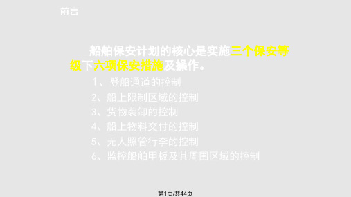 船舶保安措施的实施与维持PPT课件