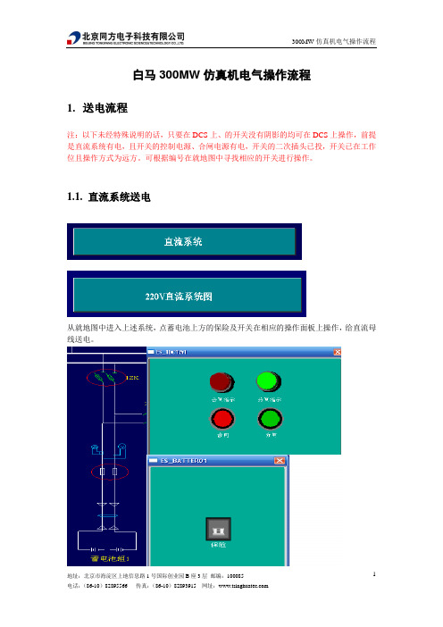 白马300MW电气操作指南
