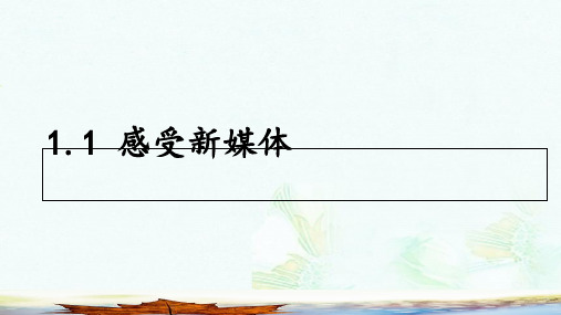 九年级道德与法治上册 第一单元 我们真的长大了 第一课 新媒体 新生活 第1框 感受新媒体课件 人民版ppt版本