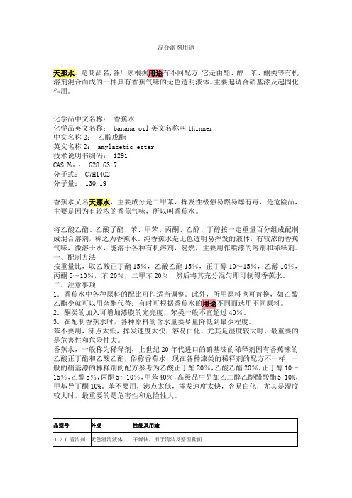 混合溶剂用途
