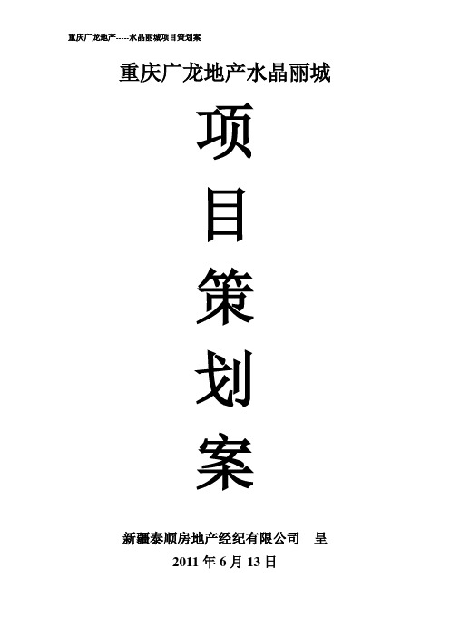 水晶丽城项目策划案