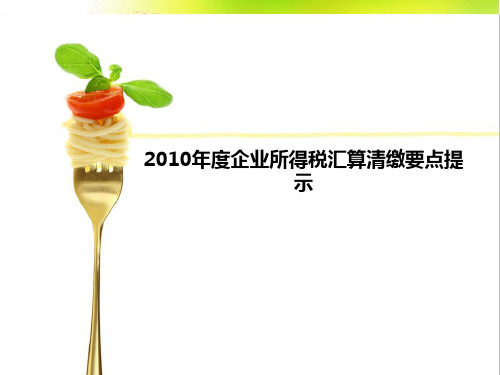 2010年度企业所得税汇算清缴要点提示