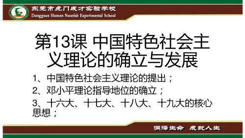 第13课 中国特色社会主义理论的确立与发展