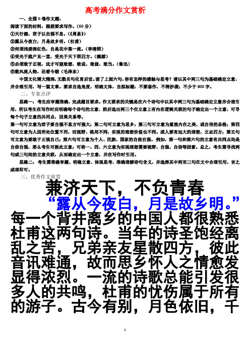 高考满分作文赏析