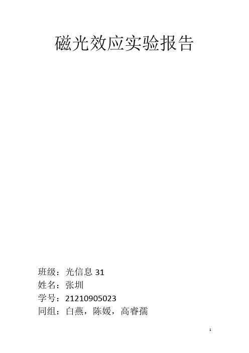 磁光效应实验报告