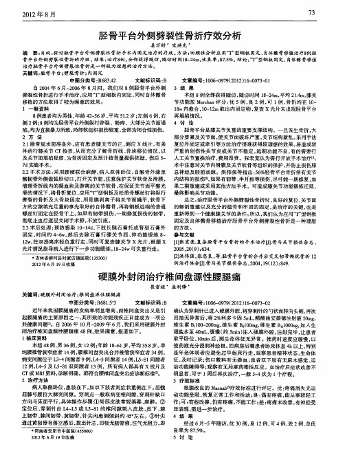 硬膜外封闭治疗椎间盘源性腰腿痛
