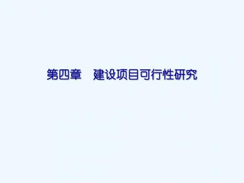 第八章建设项目可行性研究