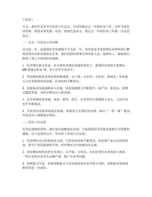 经济会议反思发言稿范文