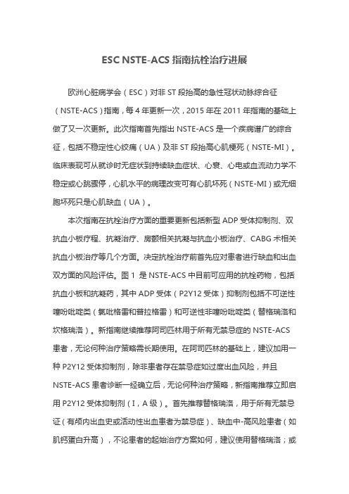 ESC NSTE-ACS指南抗栓治疗进展