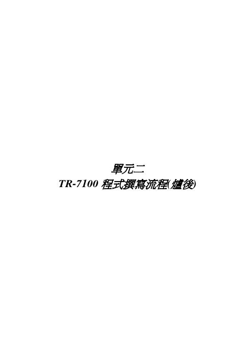 德律 AOI TR-7100程式撰写流程(炉後)
