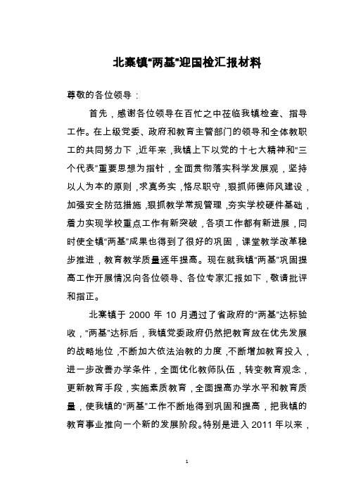 两基国检汇报材料