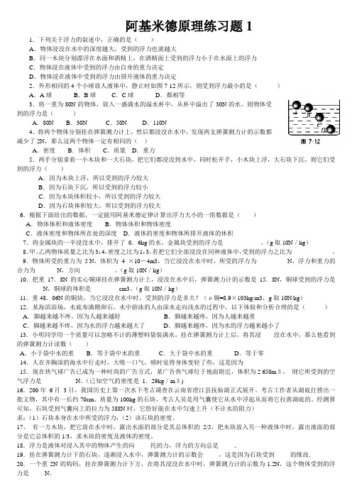 阿基米德原理习题2