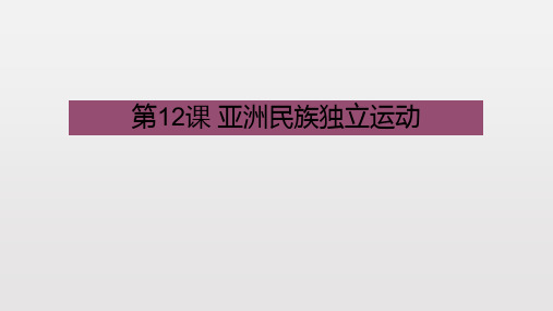 第12课亚洲民族独立运动