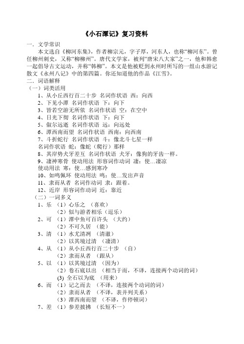 小石潭记 复习资料