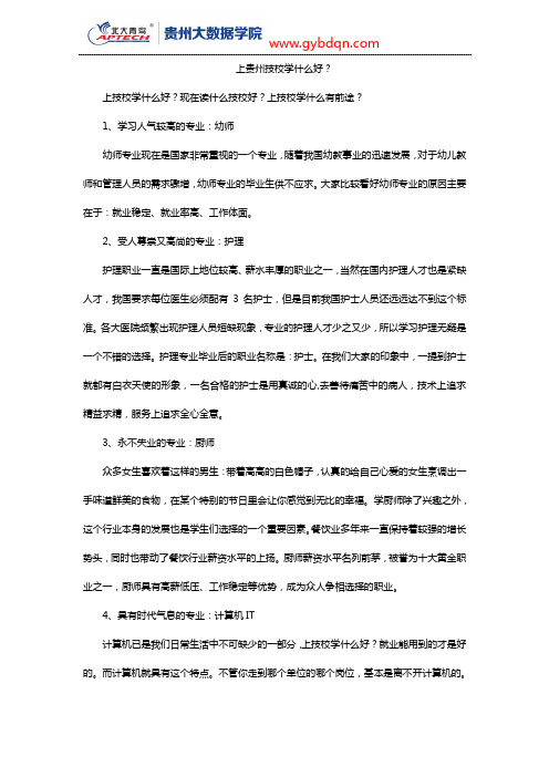 上贵州技校学什么好？