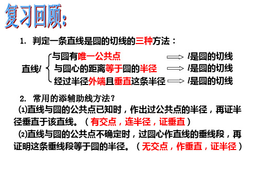直线和圆的位置关系切线的性质