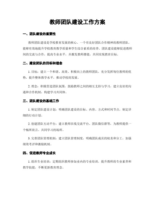 教师团队建设工作方案