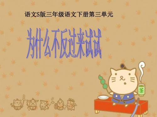 三年级下册《为什么不反过来试试》PPT(语文S版)