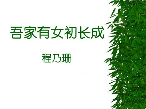 《吾家有女初长成》课件二