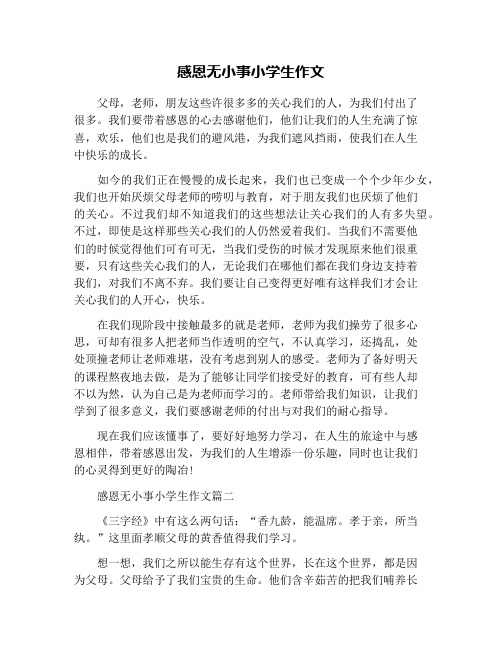 感恩无小事小学生作文