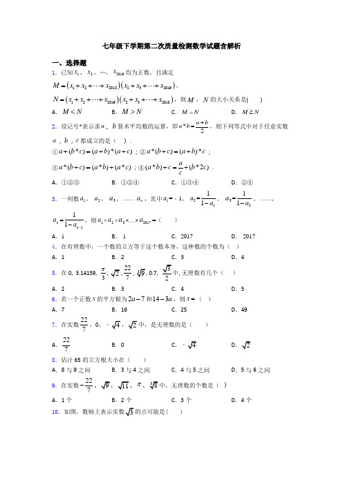 七年级下学期第二次质量检测数学试题含解析