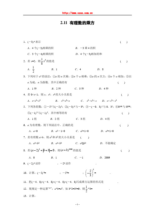 2.11 有理数的乘方(含答案)