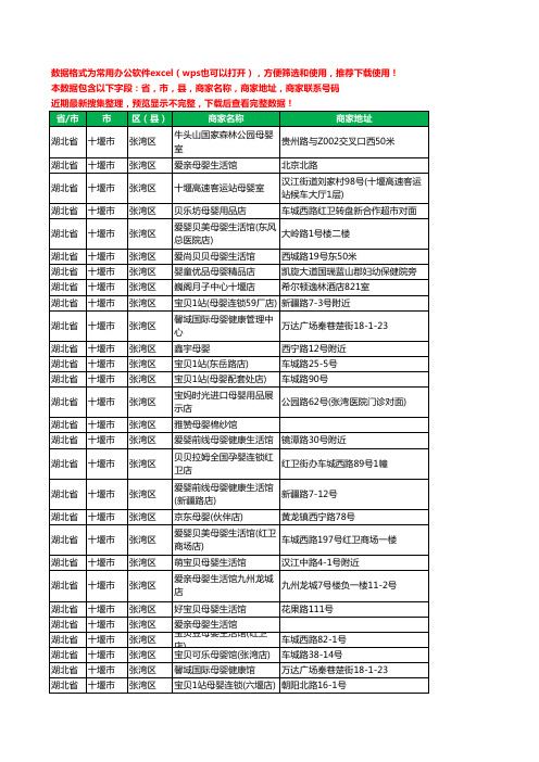 2020新版湖北省十堰市张湾区月子服务工商企业公司商家名录名单黄页联系号码地址大全30家