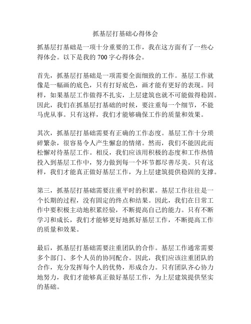 抓基层打基础心得体会