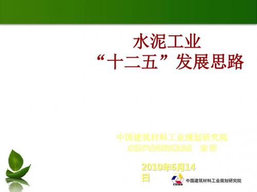 水泥工业十二五发展思路讲义(PPT 41张)