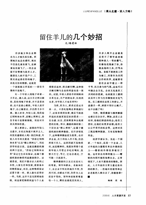 留住羊儿的几个妙招