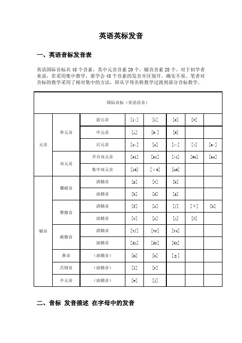 英语英标发音