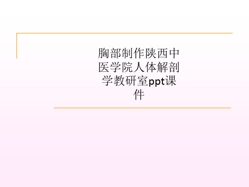 胸部制作陕西中医学院人体解剖学教研室ppt课件