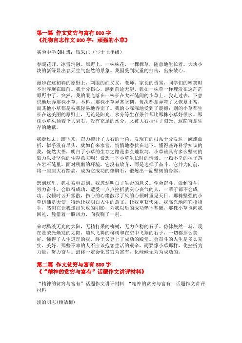 作文贫穷与富有800字
