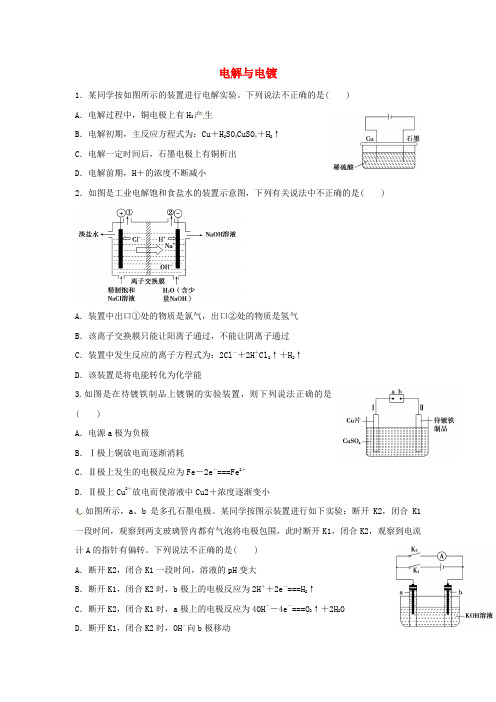 高中化学专题五电化学问题研究5.2电解与电镀同步练习1苏教版选修6
