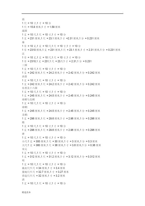 古代长度计量单位