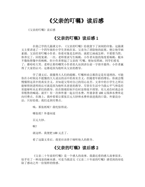 《父亲的叮嘱》读后感