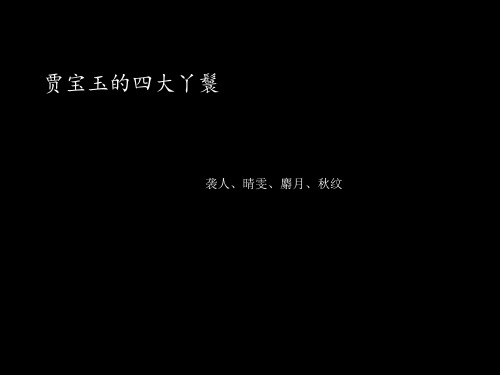 贾宝玉四大丫鬟