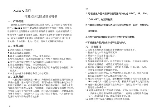 HLMZ-Q系列气囊式脉动阻尼器说明书